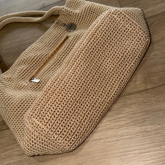 The Sak Tan Crochet Shoulder Bag with snap closure NWOT - Picture 4 of 8